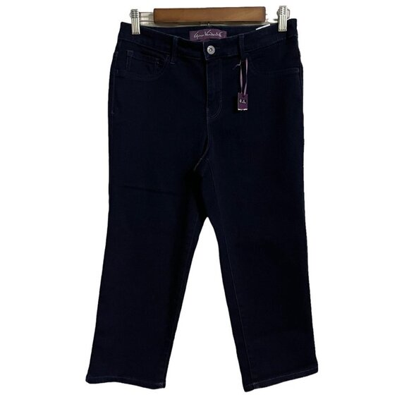 Gloria Vanderbilt Women's NWT Dark Wash Stretch Sadie Capri Jeans Size 6 - Picture 2 of 7